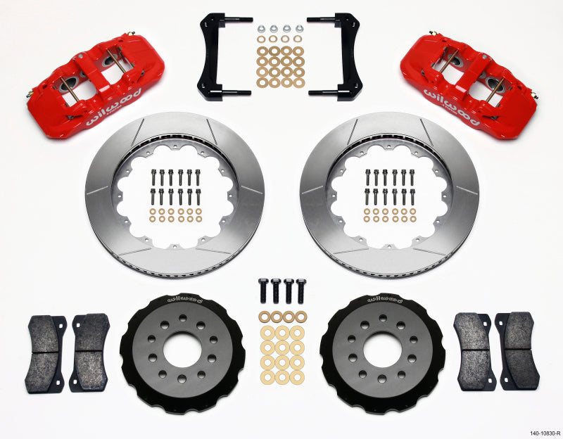 Wilwood AERO6 Kit de sombrero delantero 14.00 Rojo 2005-2014 Mustang