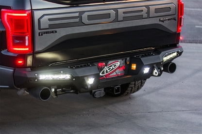 Addictive Desert Designs Parachoques trasero HoneyBadger para Ford F-150 Raptor 17-18 con soportes LED SR de 10 pulgadas