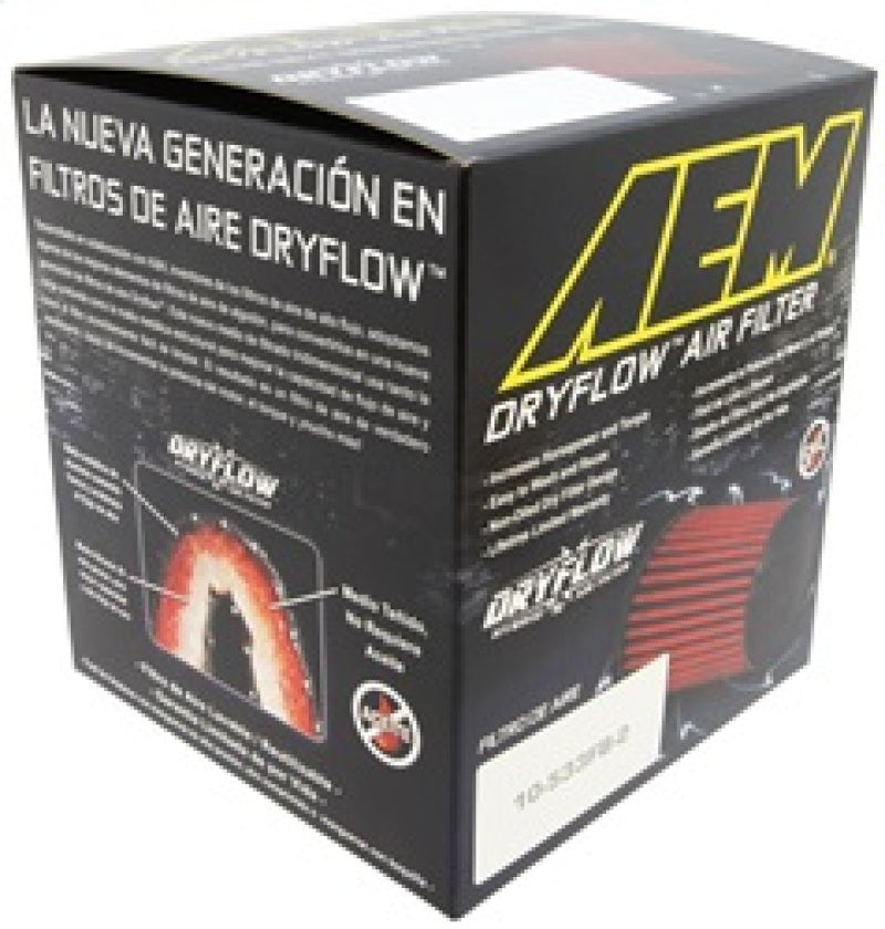 Filtro de aire cónico AEM DryFlow de 5,5 pulgadas de diámetro exterior de base / 4,75 pulgadas de diámetro exterior superior / 5 pulgadas de altura