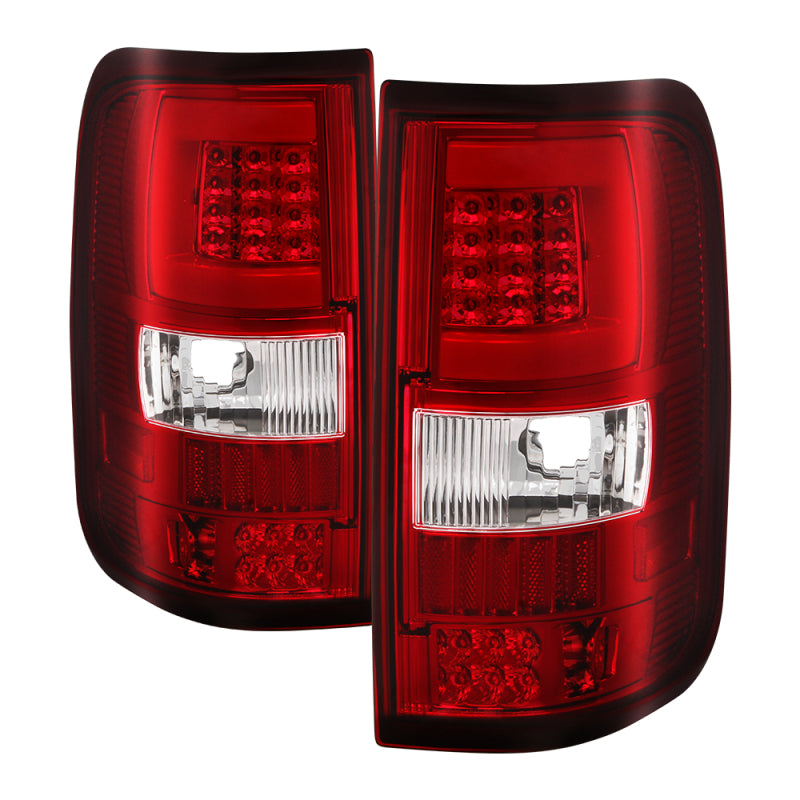 xTune 04-08 Ford F150 (Not Heritage/SVT) V.3 LED Tail Lights Red Clear (ALT-ON-FF15004G3LB-LBLED-RC)