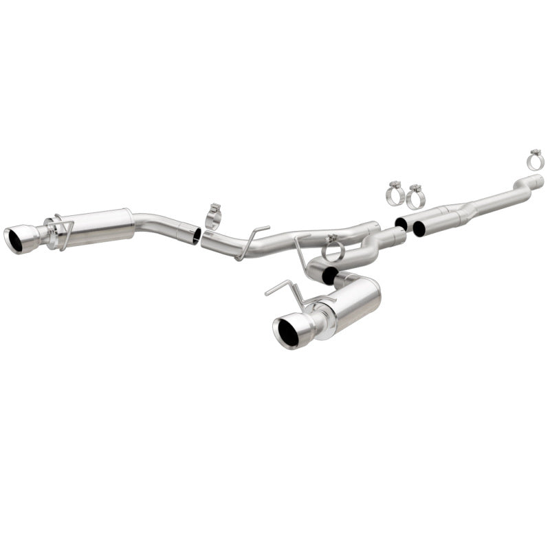 MagnaFlow Cat Back, SS, 2,5 pulgadas, competición, puntas de 4,5 pulgadas pulidas con doble división 2015 Ford Mustang Ecoboost