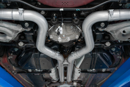 MBRP 18-23 Ford Mustang GT 5.0 3 pulgadas trasera doble dividida AL Cat Back con puntas de pared dobles cuádruples de 4.0 pulgadas