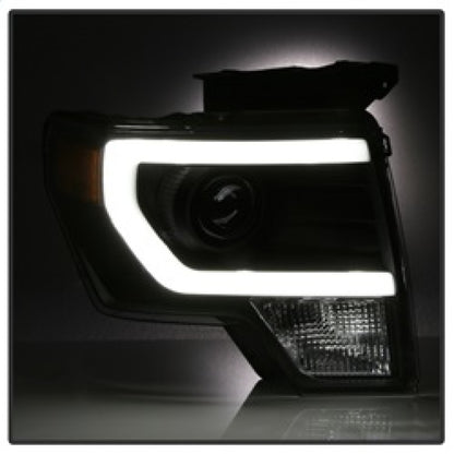xTune Ford F150 Faros delanteros proyectores - Barra de luces DRL - Negro PRO-JH-FF15009-LBDRL-BK