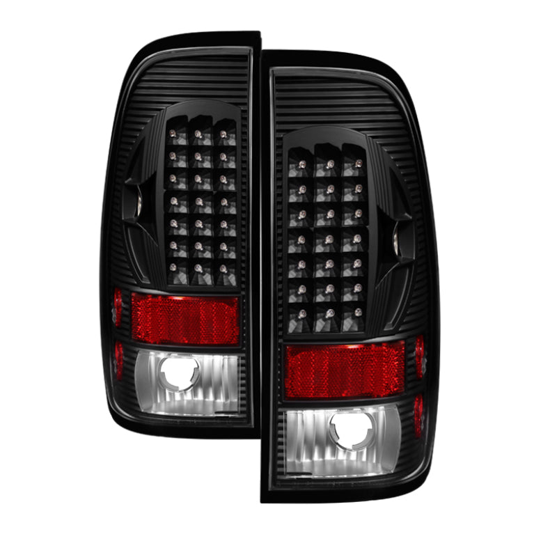 Xtune Ford F150 Styleside 97-03 / F250/350/450/550 99-07 LED Tail Lights Black ALT-ON-FF15097-LED-BK