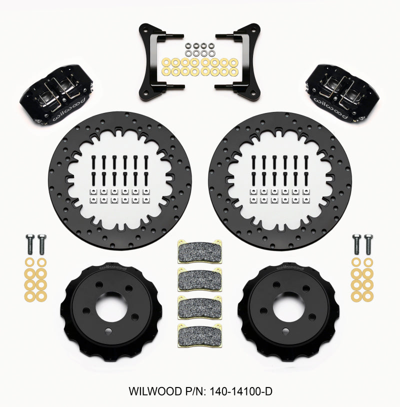 Kit de arrastre delantero radial Wilwood Dynapro de 12,90 pulgadas, perforado, Mustang 2015 en adelante