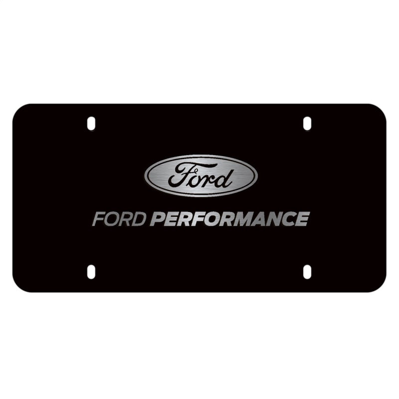 Placa de marca de acero inoxidable negra Ford Racing