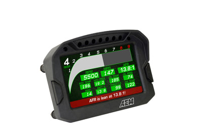 Pantalla de tablero digital con registro de carbono AEM CD-5LG con GPS interno de 10 Hz y antena