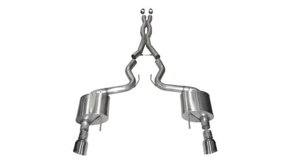 Corsa 15-17 Ford Mustang GT 5.0 3in Cat Back Exhaust, Polish Dual 4.5in Tip (Xtreme)