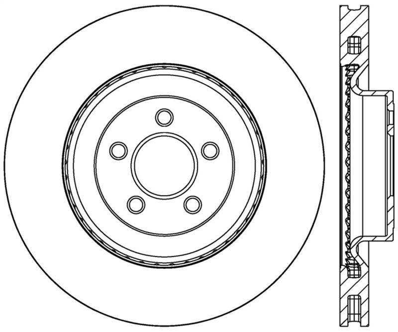 StopTech Slotted & Drilled Sport Brake Rotor - 2015 Ford Mustang GT - Front Left