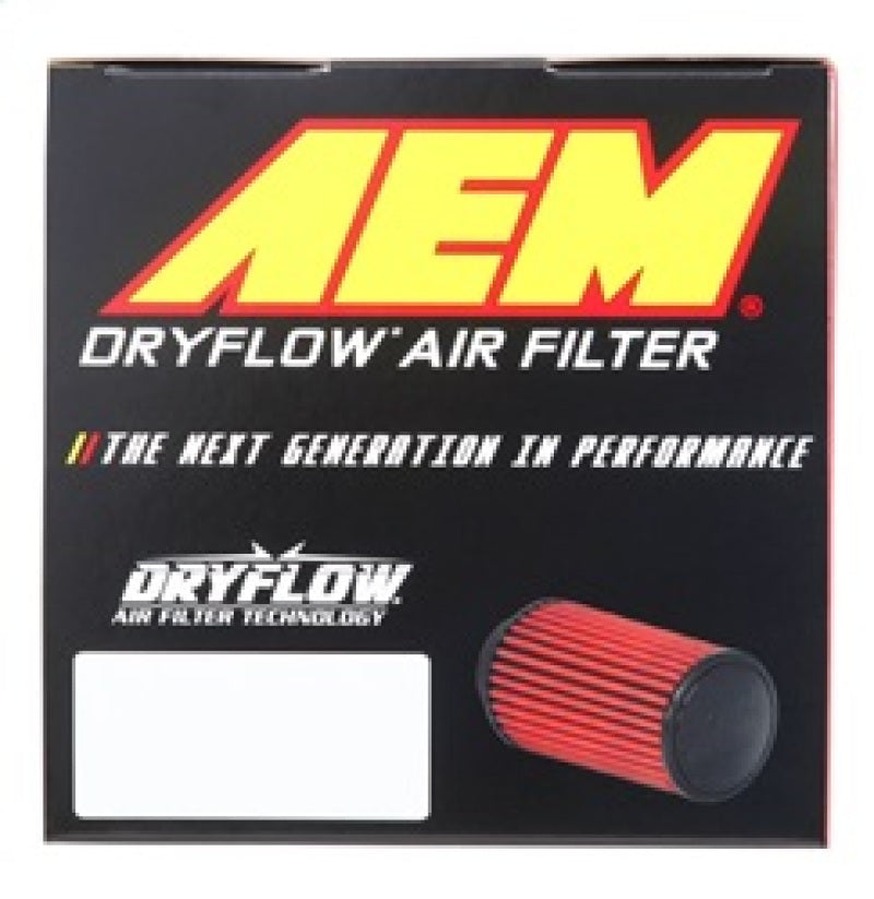 Filtro de aire AEM DryFlow: redondo, cónico, 5 pulgadas de diámetro exterior superior x 6 de base OD x 5.563 pulgadas de alto x 3 pulgadas de diámetro interior de brida