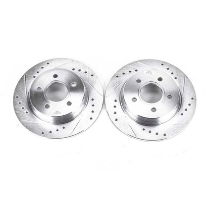 Power Stop 12-18 Ford Focus Rear Evolution Drilled & Slotted Rotors - Pair