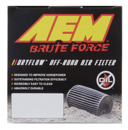 Filtro de aire cónico AEM Dryflow, diámetro interior de brida de 2,75 pulgadas, diámetro exterior de base de 6 pulgadas, diámetro exterior superior de 5,125 pulgadas, altura de 9,125 pulgadas