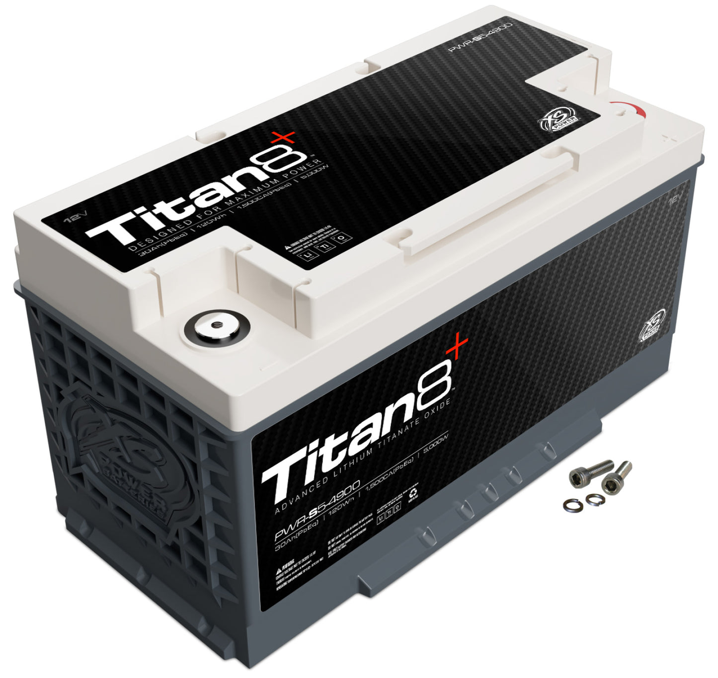 Baterías XS Power de litio Titan 8 de 12 V - Pernos de terminal M6 incluidos 2000 amperios máximos