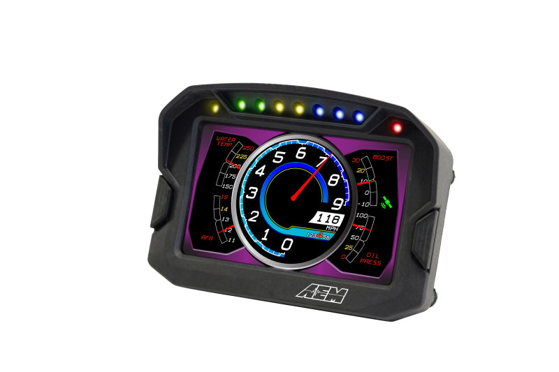 Pantalla de tablero digital con registro de carbono AEM CD-5LG con GPS interno de 10 Hz y antena