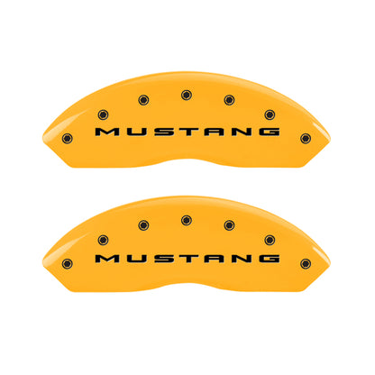 Cubiertas de pinza MGP 4 grabadas delanteras 2015/Mustang grabadas traseras 2015/Bar &amp; Pony acabado amarillo negro ch