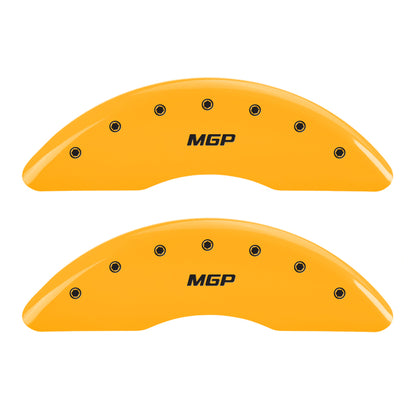 Cubiertas de pinza MGP 4 grabadas delanteras y traseras MGP Acabado amarillo negro ch