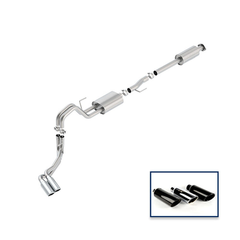 Ford Racing 15-18 F-150 5.0L Cat-Back Sport Exhaust System - Side Exit Chrome Tips