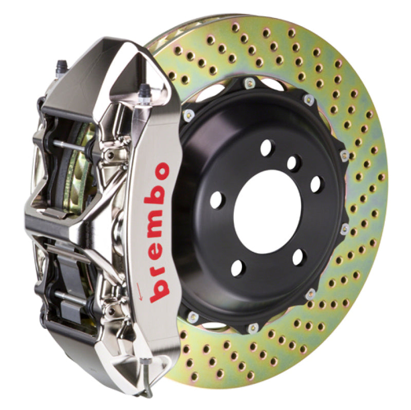 Brembo 94-04 Mustang (SN95) Front GTR BBK 6 Piston Billet355x32 2pc Rotor Drilled- Nickel Plated