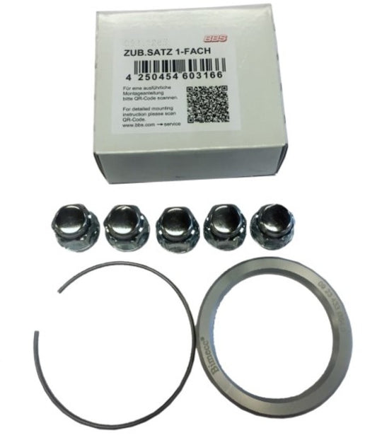 KIT BBS PFS - Ford Mustang - Incluye 82 mm de diámetro exterior - Anillo de identificación de 70,7 mm / Clip de 82 mm / Tuercas de 14x1,5