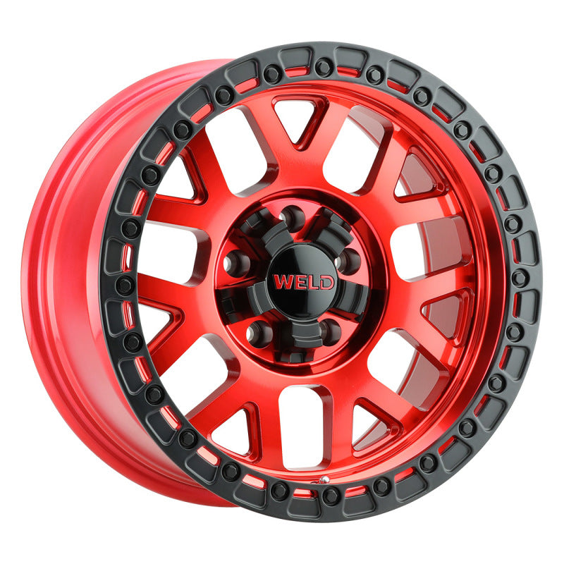 Weld Off-Road W133 17X9 Cinch 6X135 6X139.7 ET-12 BS4.50 Candy Red / Satin Black Ring 106.1