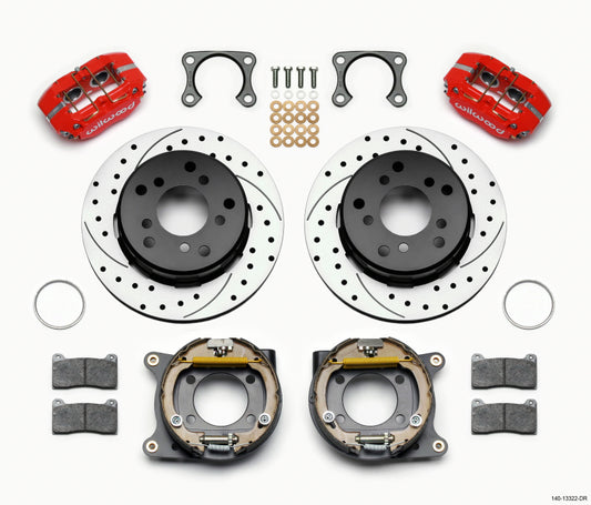 Wilwood Dynapro Lug Mount P/S Park Brake Kit Drilled Red Big Ford 2.36in Off Bronco 5 x 5.50