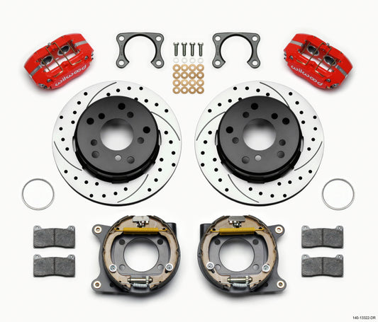 Wilwood Dynapro Lug Mount P/S Kit de freno de estacionamiento perforado rojo Big Ford 2.36 pulgadas Off Bronco 5 x 5.50