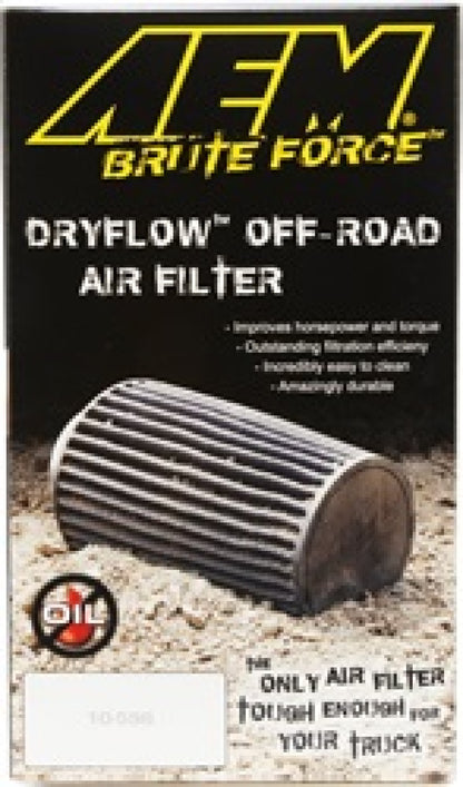 Filtro de aire cónico AEM Dryflow, diámetro interior de brida de 2,75 pulgadas, diámetro exterior de base de 6 pulgadas, diámetro exterior superior de 5,125 pulgadas, altura de 9,125 pulgadas