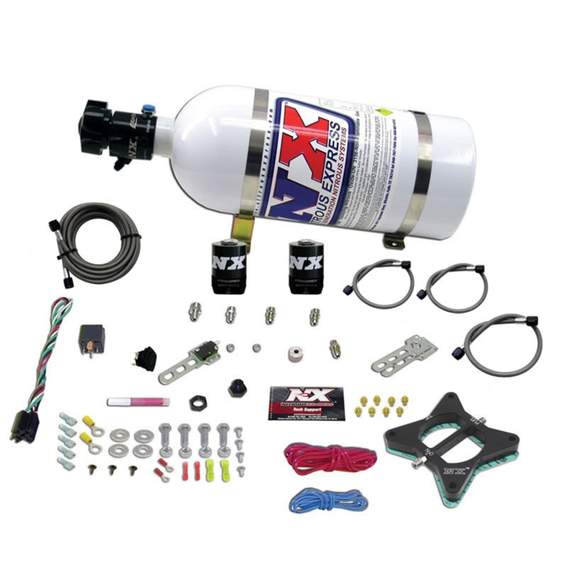 Nitrous Express 96-04 Ford Mustang 4.6L 2 Valve Nitrous Plate Kit w/10lb Bottle