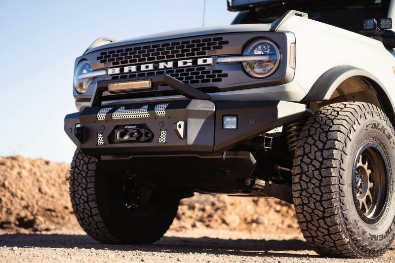 DV8 Offroad 2021+ Ford Bronco Front Bumper Winch Capable w/ Optional Bull  Bar/Aux Light Opening