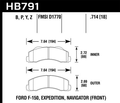 Hawk 14-16 Ford F-150 HPS 5.0 Front Brake Pads