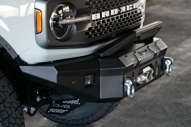 DV8 Offroad 2021+ Ford Bronco Front Bumper Winch Capable w/ Optional Bull  Bar/Aux Light Opening