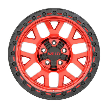 Weld Off-Road W133 17X9 Cinch 6X135 6X139.7 ET-12 BS4.50 Candy Red / Satin Black Ring 106.1