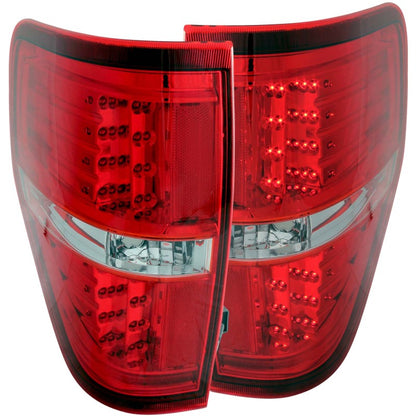 ANZO 2009-2014 Ford F-150 LED Taillights Red/Clear