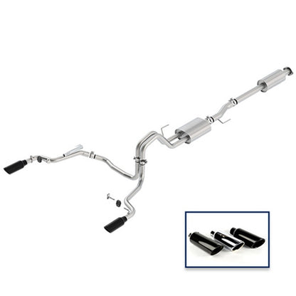 Ford Racing 15-18 F-150 5.0L Cat-Back Sport Exhaust System - Rear Exit Black Chrome Tips