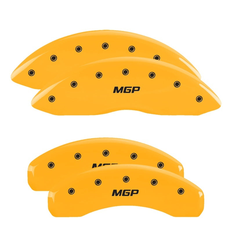 MGP 4 Caliper Covers Engraved Front & Rear MGP Yellow Finish Black Characters 2009 Ford F-150