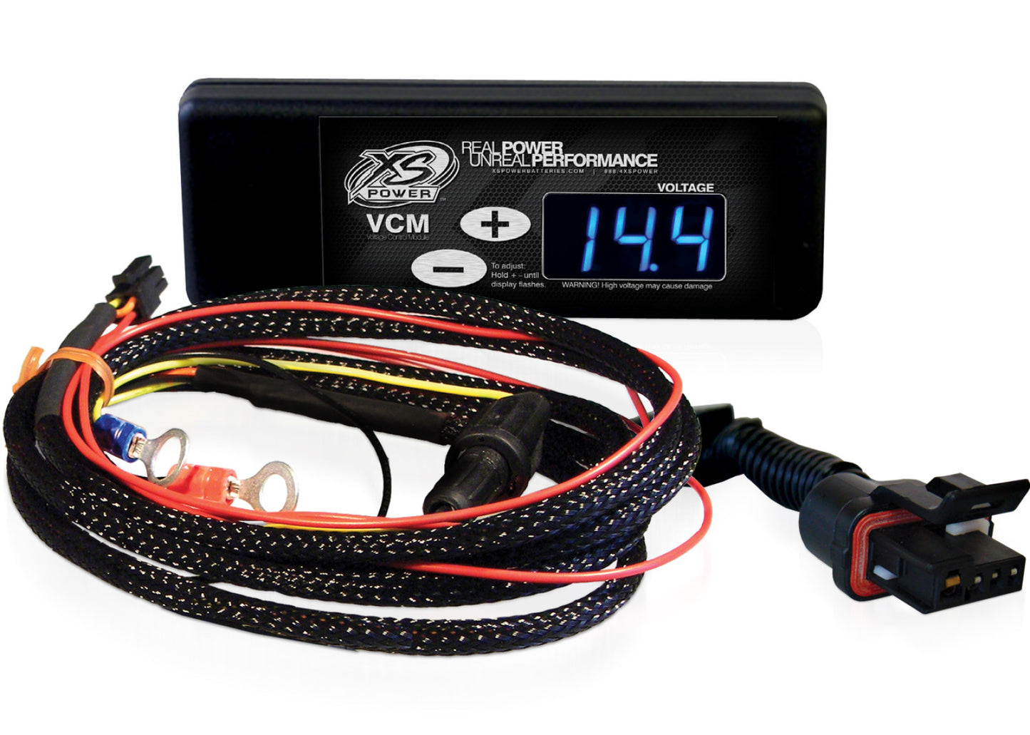 XS Power Batteries Controller and Harness for GM "CS" Series Alternators (1986 to 1997), Blue Display