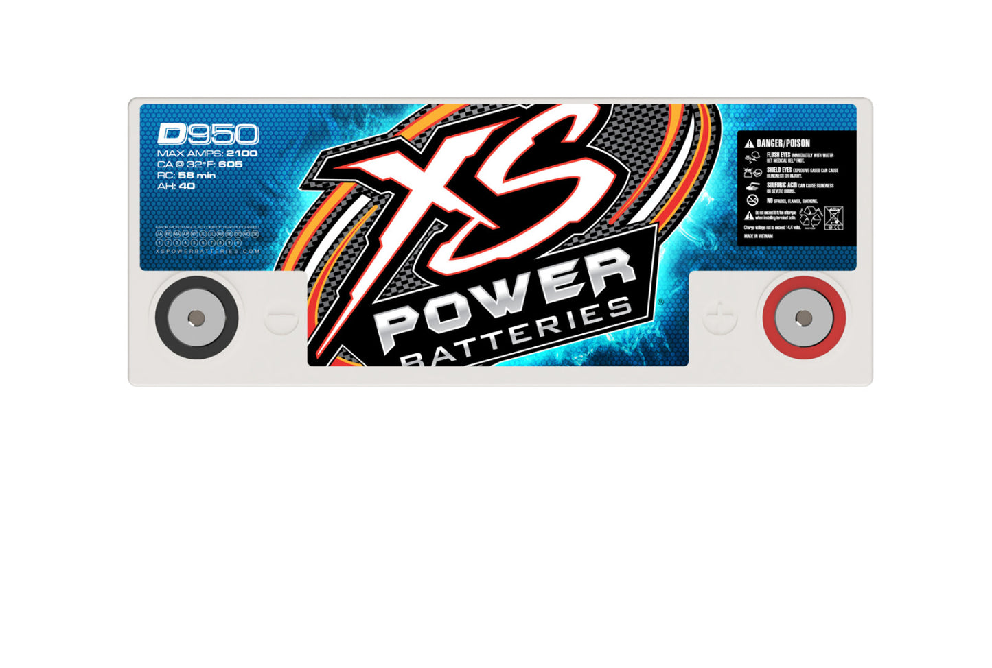 XS Power Batteries 12V AGM D Series Batteries - M6 Terminal Bolts Included 2100 Max Amps