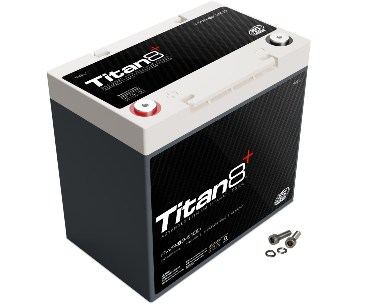 Baterías XS Power Baterías Titan de litio de 14 V 8 - Pernos de terminal M6 incluidos 2000 amperios máximos