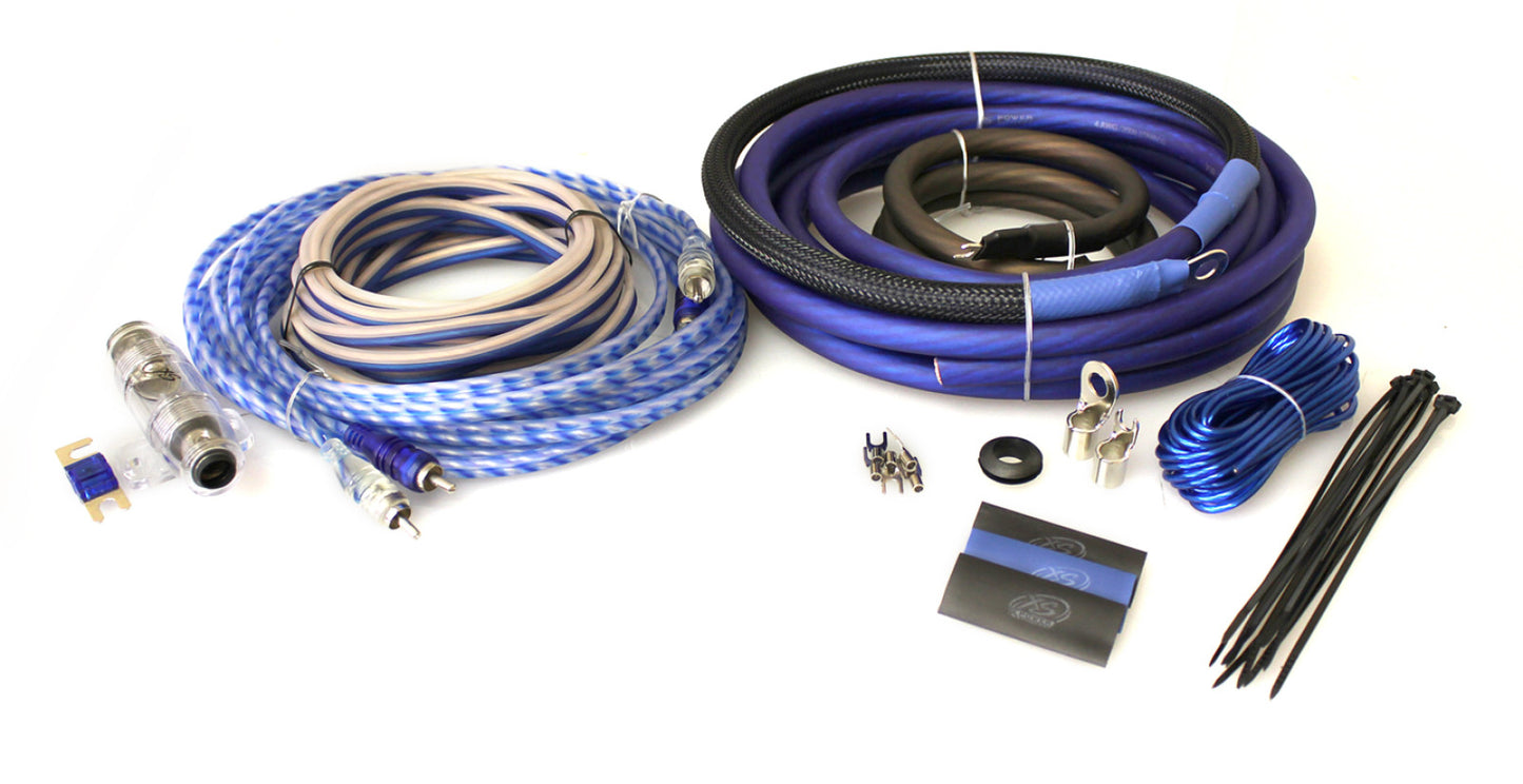 Kit de amplificador de baterías XS Power, XP Flex 4 AWG, cable de alimentación, cable de altavoz, señal y control remoto