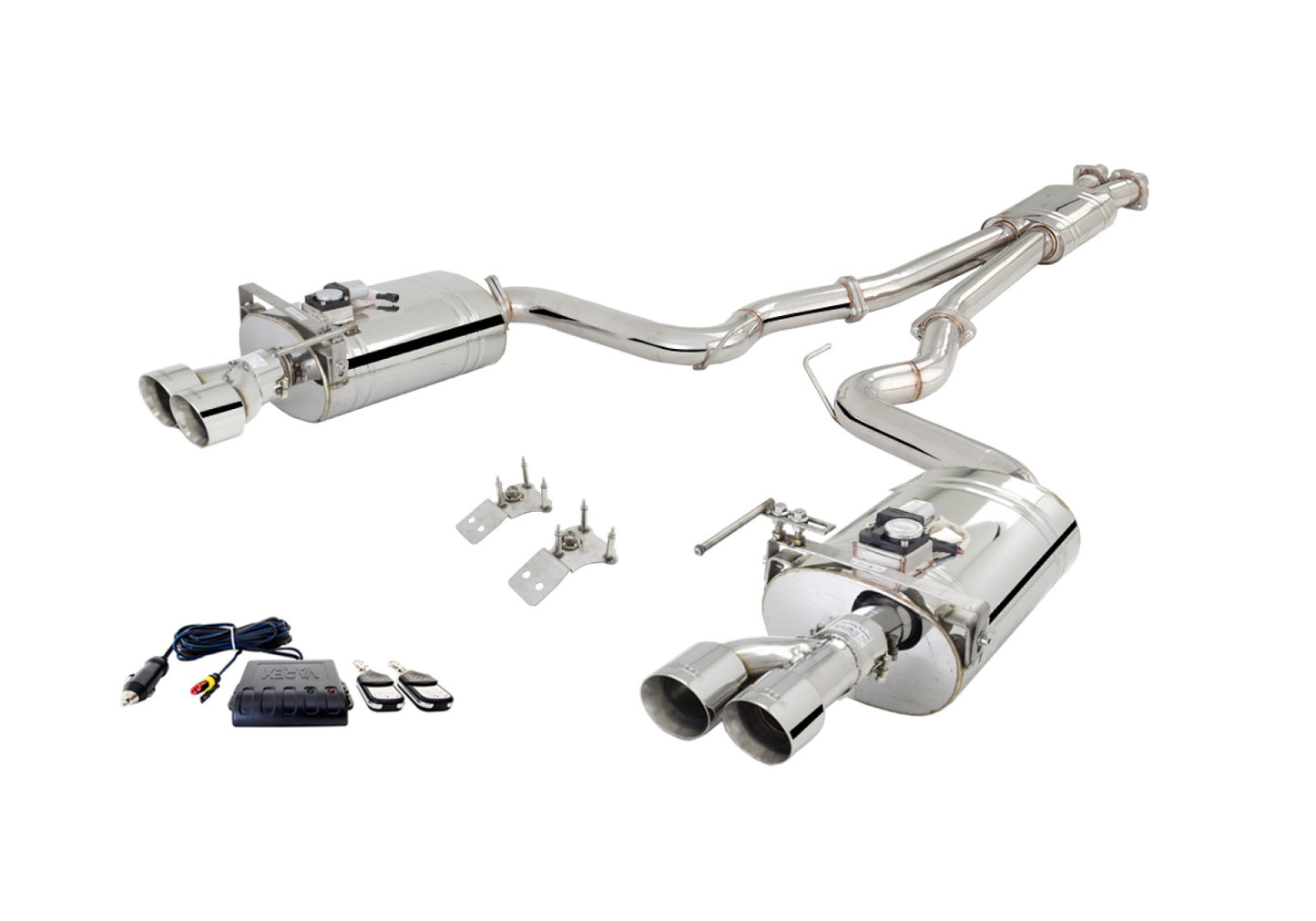 XForce Ford Mustang Ecoboost/GT 2018 (Coupe&Convertible) Twin 21/2" Stainless Steel Cat Back Exhaust System With Oval Varex Mufflers/Quad Tips