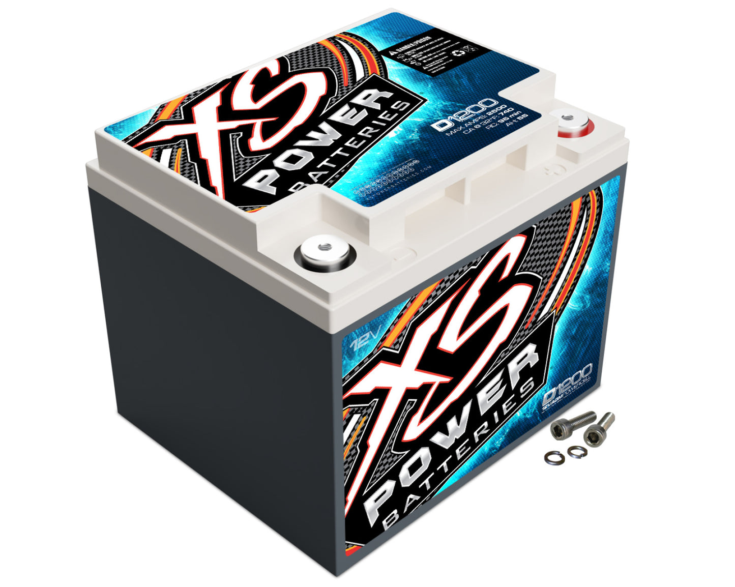 XS Power Batteries 12V AGM D Series Batteries - M6 Terminal Bolts Included 2600 Max Amps