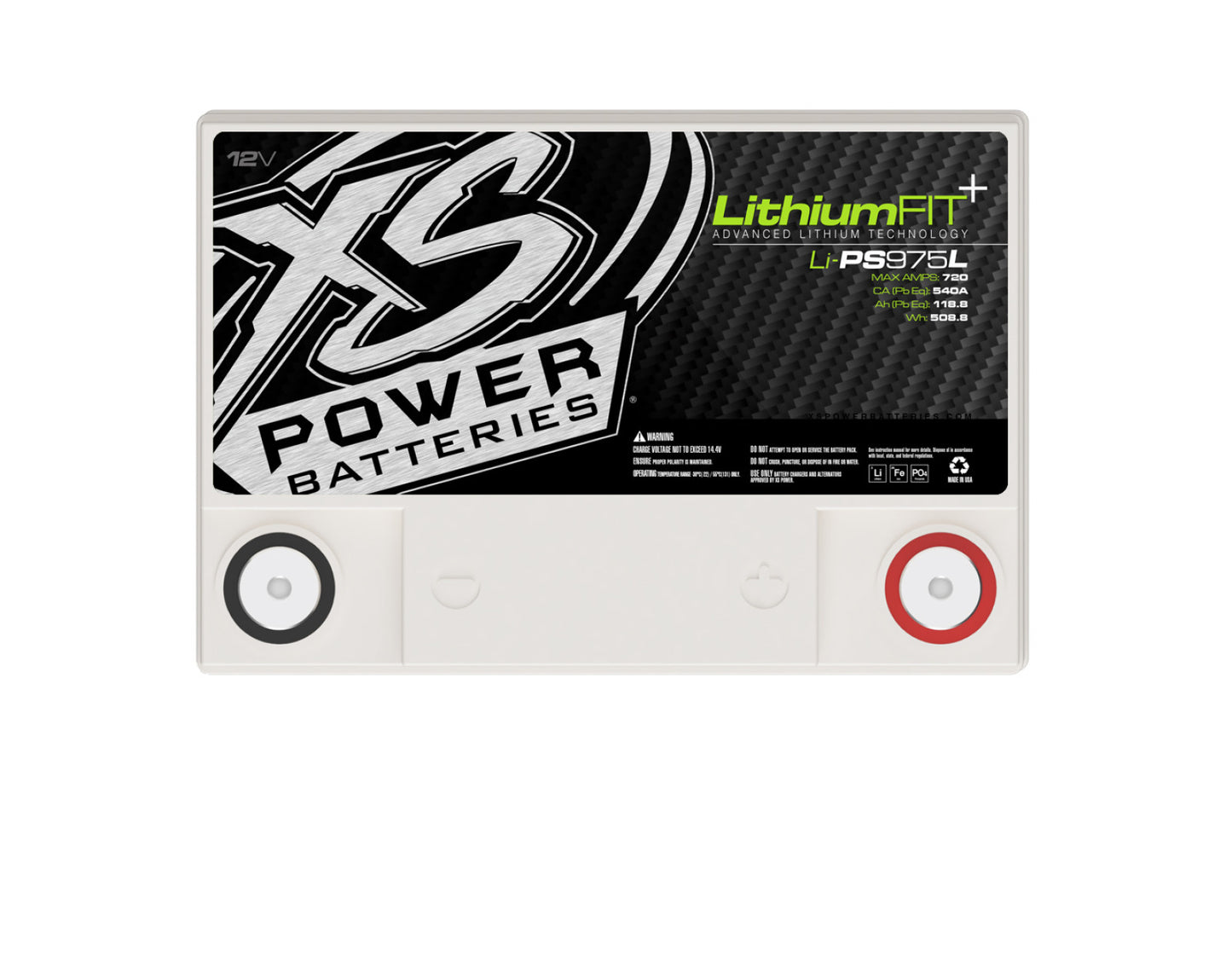 Baterías XS Power Baterías de litio serie Powersports - Pernos terminales M6 incluidos 720 amperios máx.