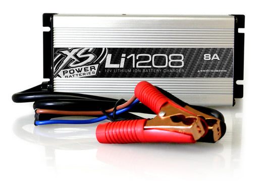 XS Power Batteries 12V, 8A, Lithium Ion Battery Charger, 110V or 230V Universal Input, 14.4V Cut Off