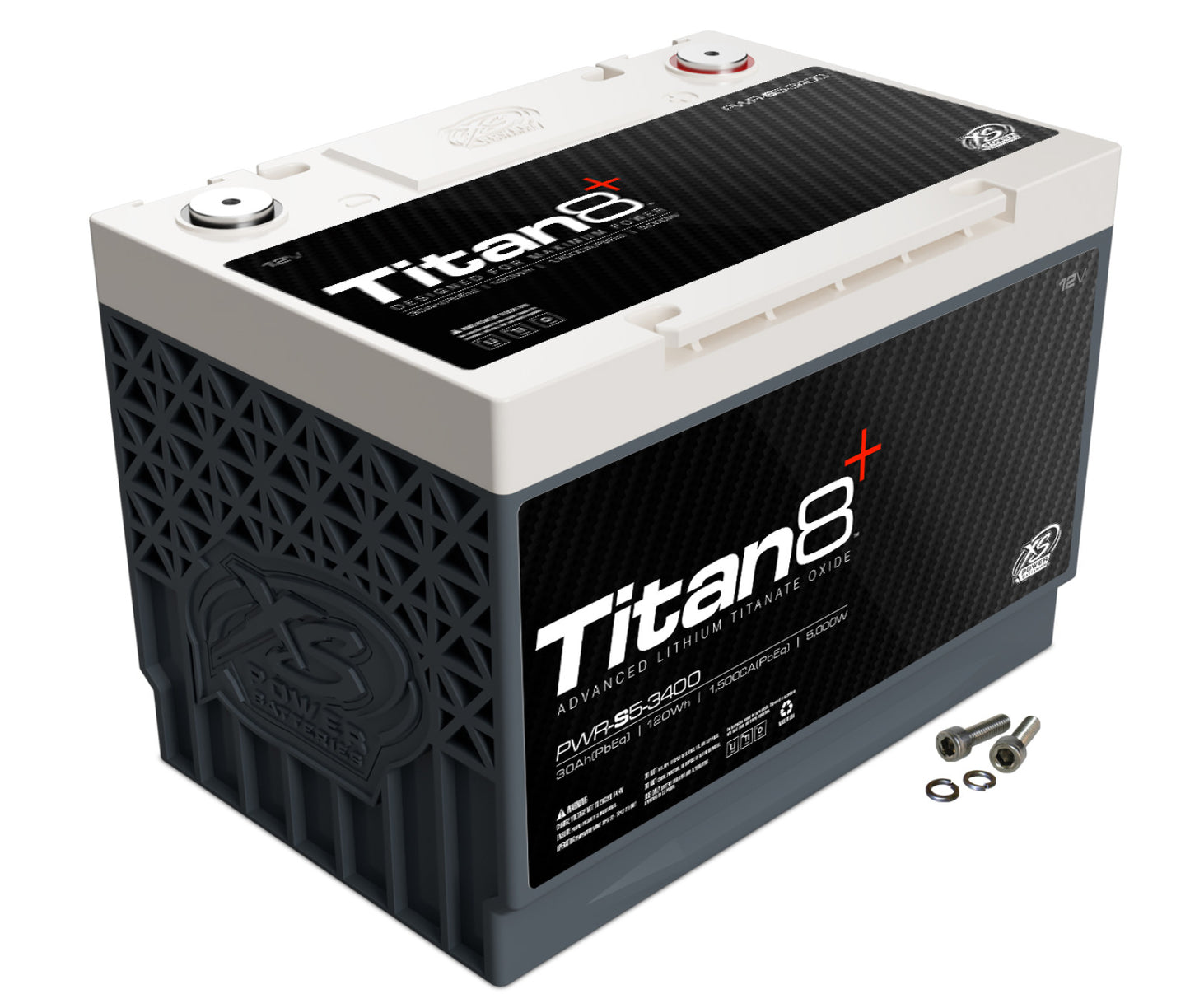 Baterías XS Power de litio Titan 8 de 12 V - Pernos de terminal M6 incluidos 2000 amperios máximos