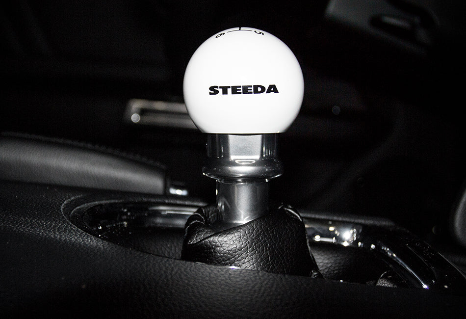 Steeda S550 Shift Knob w/Reverse Lock Out White Knob