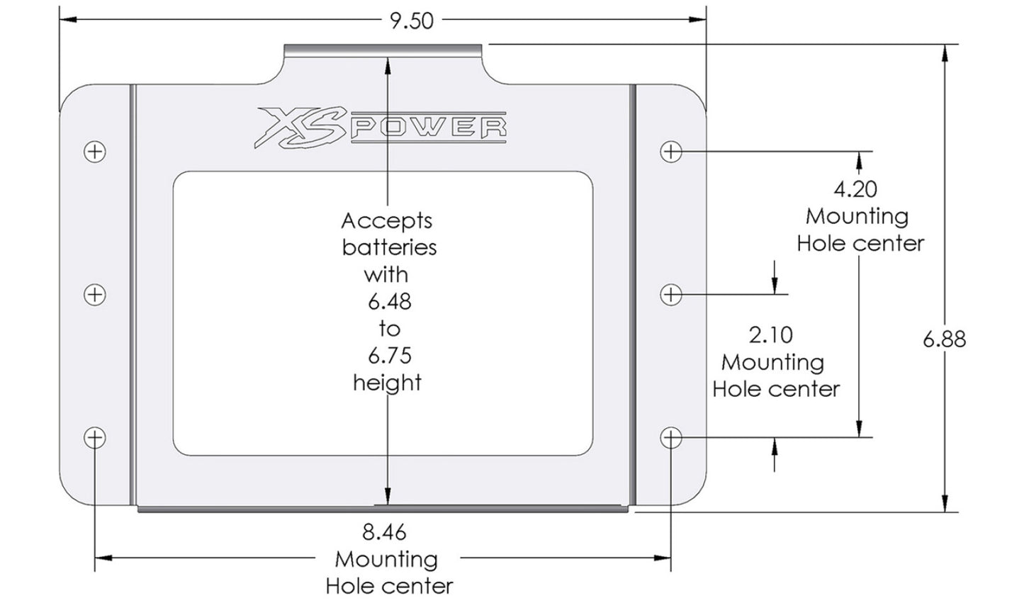 XS Power Batteries 680 Series and XP750 Stamped Aluminum Side Mount Box no Window