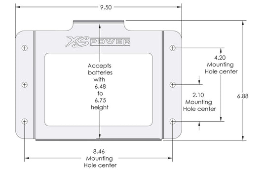 XS Power Batteries 680 Series and XP750 Stamped Aluminum Side Mount Box with Window