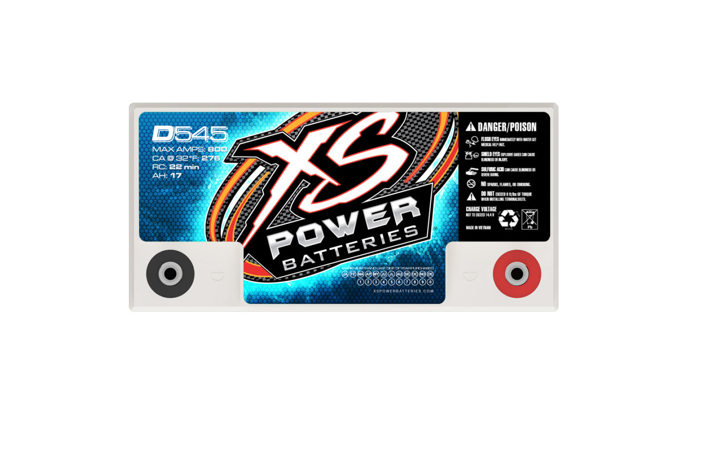 XS Power Batteries 12V AGM D Series Batteries - M6 Terminal Bolts Included 800 Max Amps