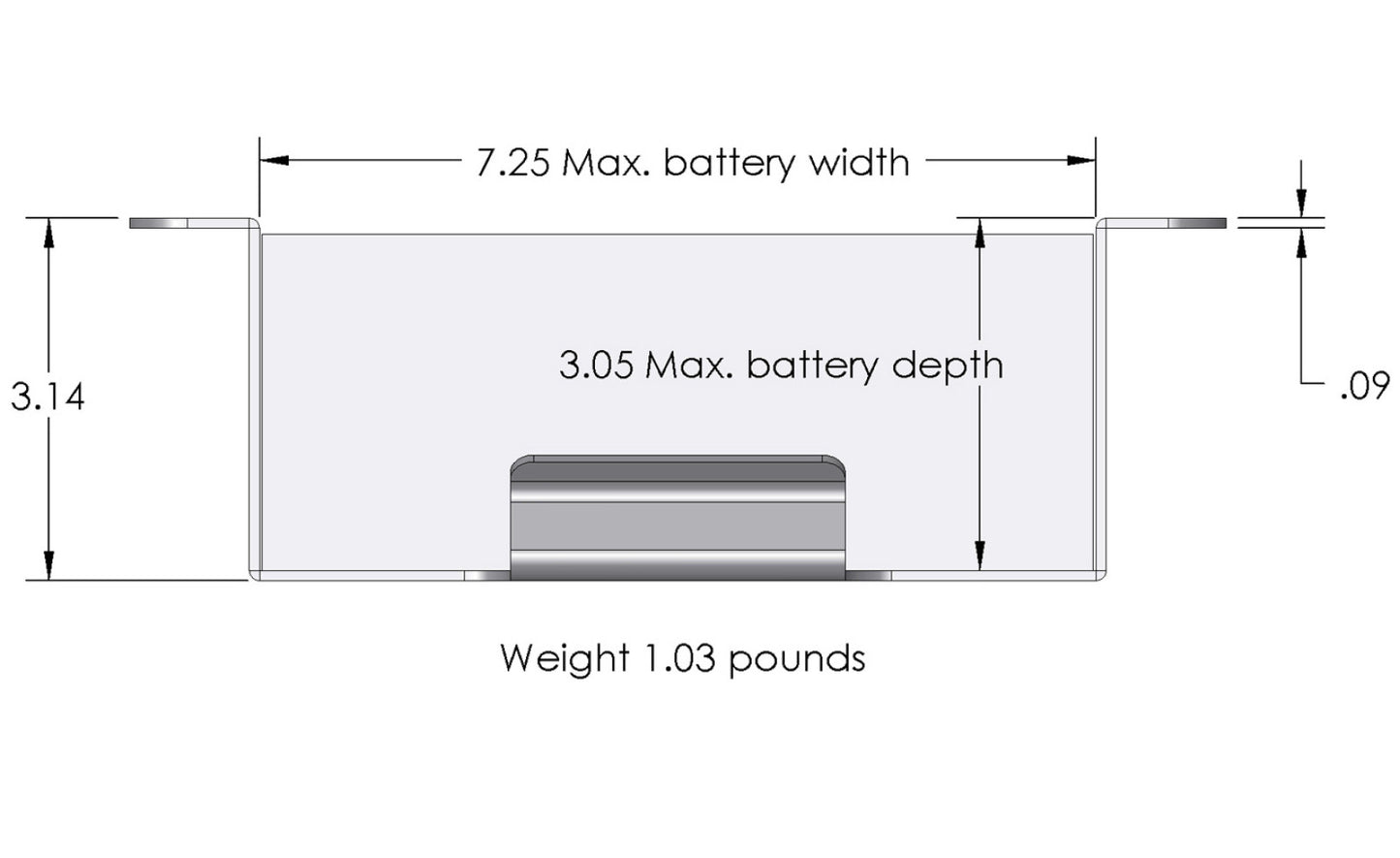 XS Power Batteries 680 Series and XP750 Stamped Aluminum Side Mount Box no Window