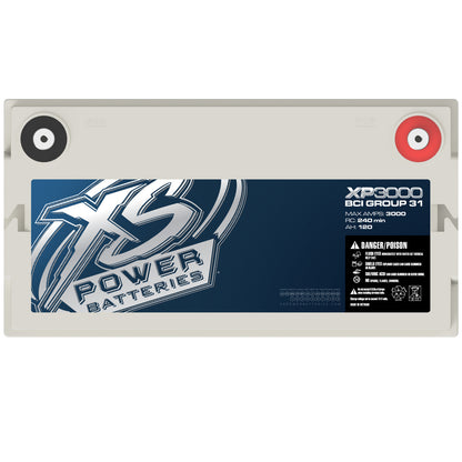 XS Power Batteries 12V AGM XP Series Supplemental Batteries - M6 Terminal Bolts Included 3000 Max Amps